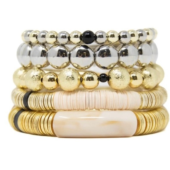 ALLIE + BESS She's a Rich Girl Stack Bracelet Set (BRAND NEW) - Picture 2 of 10
